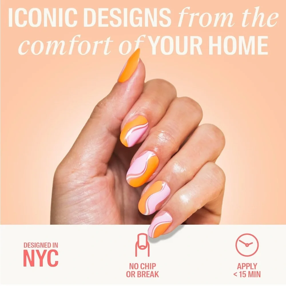 Chill Tips Gone Riding Neutral Browns Short Almond Press On Nails